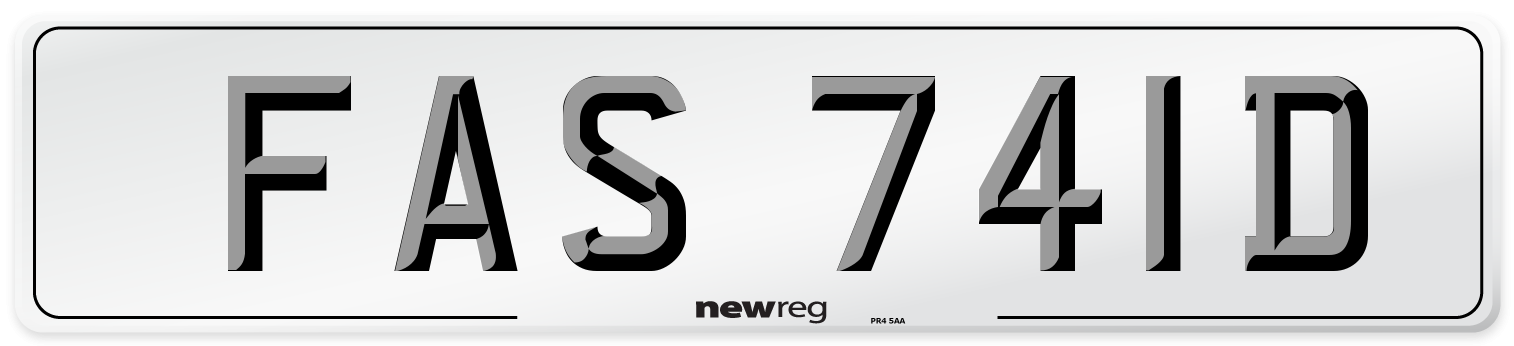 FAS 741D Number Plate from New Reg